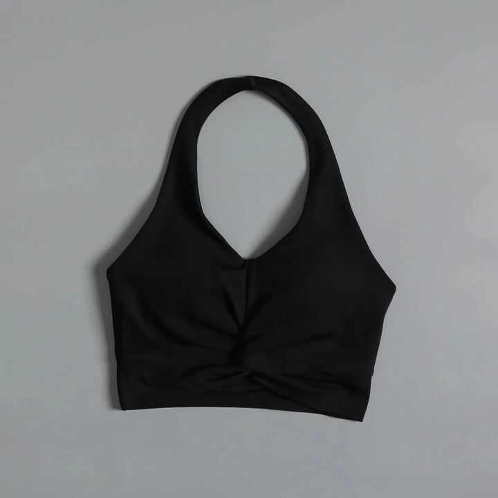 Sexy Neck Halter Sports Bra – Shockproof Fitness Bra with Beautiful Back Design for Yoga, Running & Outdoor Training