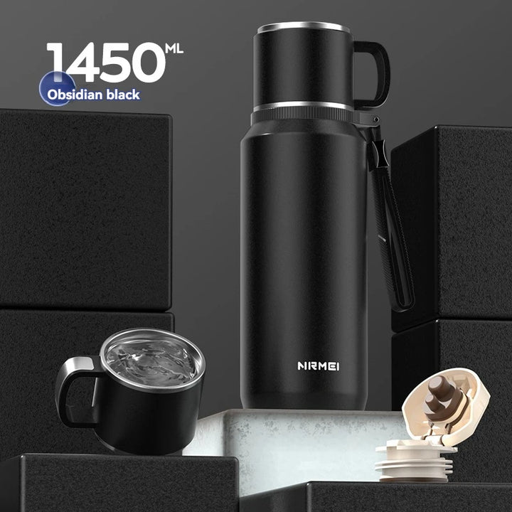 1.5L Stainless Steel Thermos Water Bottle – Vacuum Flask for Hot Coffee, Tea & Cold Drinks, Heat Preservation Tumbler