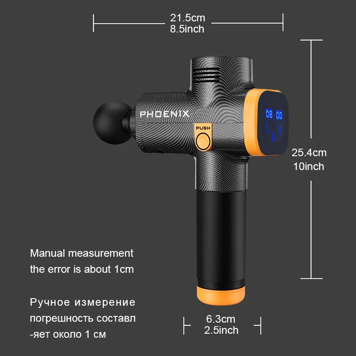 Phoenix A2 Massage Gun – Deep Tissue Muscle Massager with Display, Handheld Percussion Gun for Back & Full-Body Relief