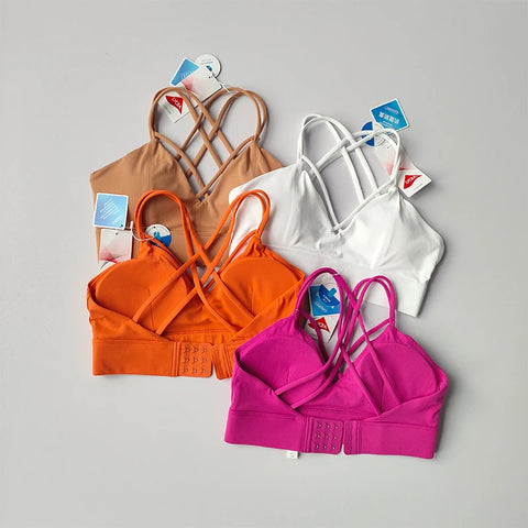 Women's Summer Shockproof Sports Bra – Beautiful Back Design, Anti-Sagging Tank Top for Running, Yoga & Fitness Training